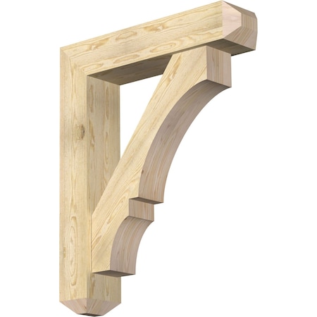 Ekena Millwork Balboa Craftsman Rough Sawn Bracket w/ Offset Brace, Douglas Fir, 8"W x 36"D x 44"H BKT0806X36X44BOA04RDF